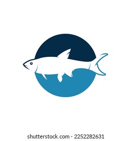 Símbolo creativo del vector del logotipo del pez