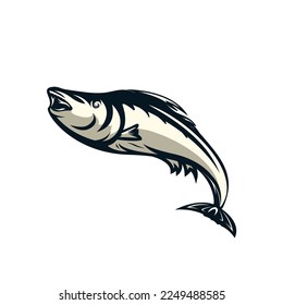 fish logo icon template design vector style illustration