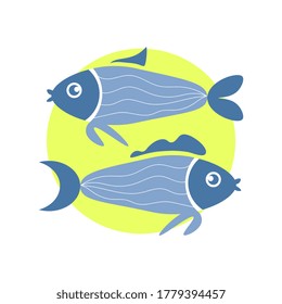 Fish logo. Icon. Vector illustration.