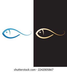 fish logo icon vector illustration template design
