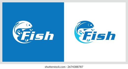 Ilustración vectorial de icono de logotipo de pescado