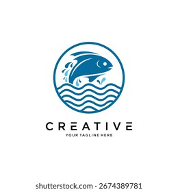 Fish logo icon vector illustration