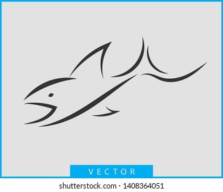 Fish logo icon vector ilustration