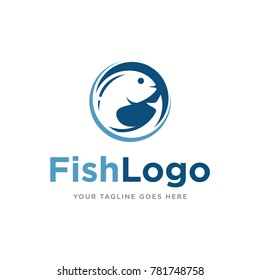 fish logo icon vector template