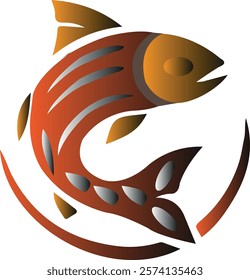 Fish logo icon vector white background .