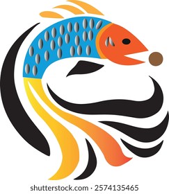 Fish logo icon vector white background .