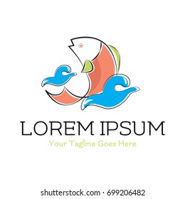 Fish logo illustration, for any print or web