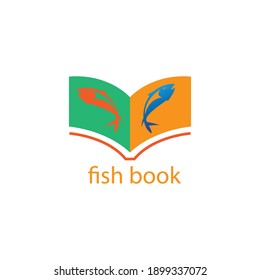 libro de ilustraciones del logotipo de pescado diseño creativo plantilla vectorial
