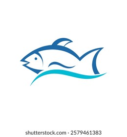 fish logo illustration design template