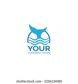 Logotipo de pescado con diseño de línea vectorial, logotipo de restaurante, pescado y círculo