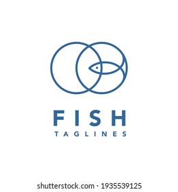 Fish Logo Line Fish Logo Symbol