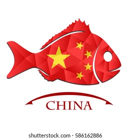 fish logo made from the flag of China