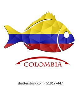 fish logo made from the flag of colombia.