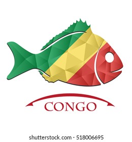 fish logo made from the flag of Congo.