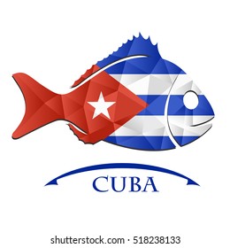 fish logo made from the flag of Cuba