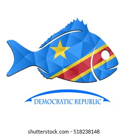 fish logo made from the flag of Democratic Republic
