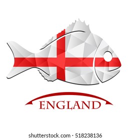 fish logo made from the flag of  England