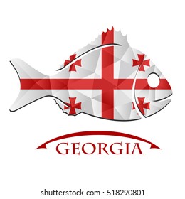 fish logo made from the flag of  Georgia