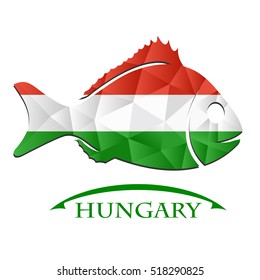 fish logo made from the flag of Hungary