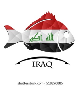 fish logo made from the flag of Iraq.