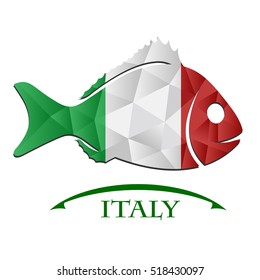 fish logo made from the flag of Italy.