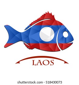 fish logo made from the flag of Laos.