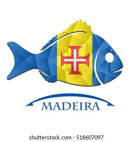 fish logo made from the flag of Madeira.