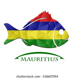 fish logo made from the flag of Mauritius.