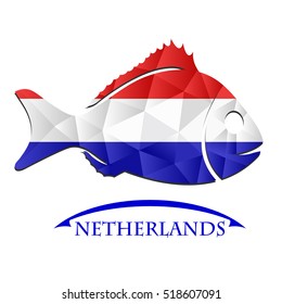 fish logo made from the flag of Netherlands.