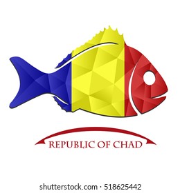 fish logo made from the flag of Republic of Chad.