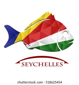 fish logo made from the flag of  Seychelles