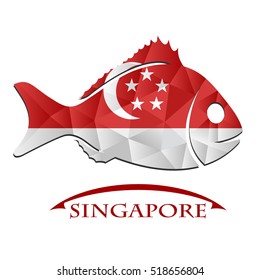 fish logo made from the flag of Singapore