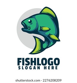 Diseño del logotipo de mascota del logotipo del pescado