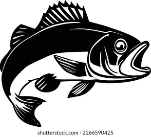 Fish Logo Monochrome Design Style