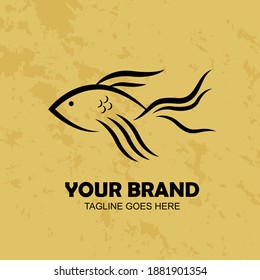 fish logo, monoline logo concept