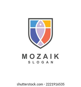 Fish logo with Mosaic concept