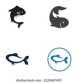 Fish logo, fish oil and seafood restaurant icon. With concept icon vector 