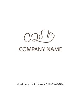 logotipo de pescado una línea simple modelo de ilustración de vector