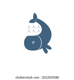fish logo in puddle dark blue and light blue