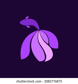 fish logo with purple gradient color, very suitable for fish business companies or for entertainment logos