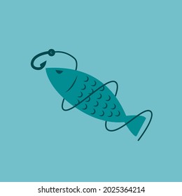 fish logo sea fish hook isolated