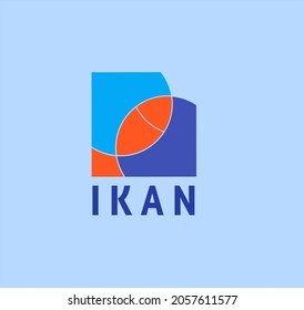 fish logo in the sea, koi fish logo