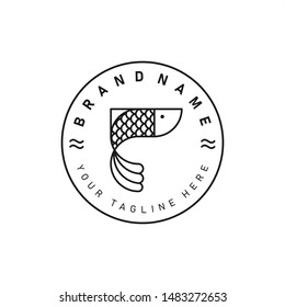 fish logo for seafood restaurant with flat style