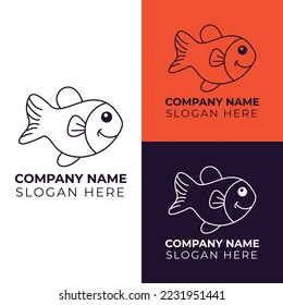 Fish logo, Seafood logo vector illustration design
