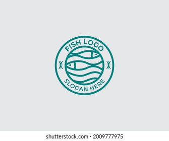 Fish logo simple and modern. concept design vector illustration.