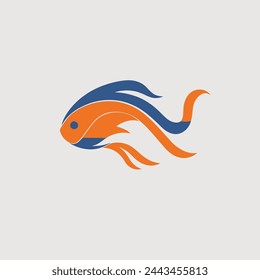Fish Logo Style Vector Art Marine, Aquatic, Wildlife, Animal, Icon.