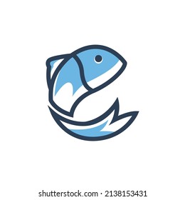 fish logo with stylish concept, vector illustration for product, service and your company