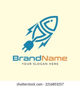 Fish logo with tail like a power plug Elecrtic