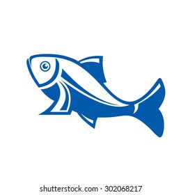 Fish - logo template concept illustration. Vector sign. Food sea. Design element. 
