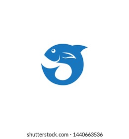 Fish logo template creative icon design